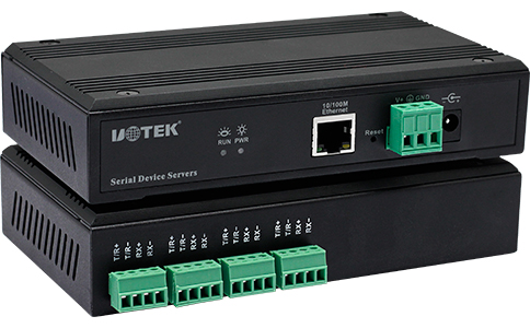工业级串口设备转以太网服务器_UT-6804MT-I 10/100M转4口RS-485/422隔离型串口服务器
