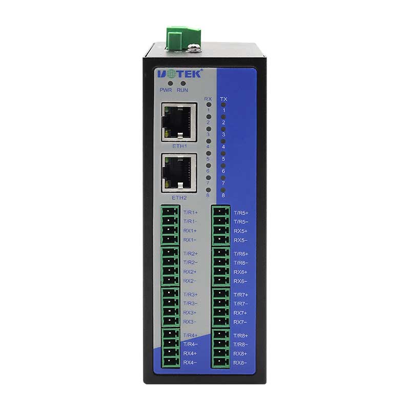 导轨式8口隔离型Modbus网关