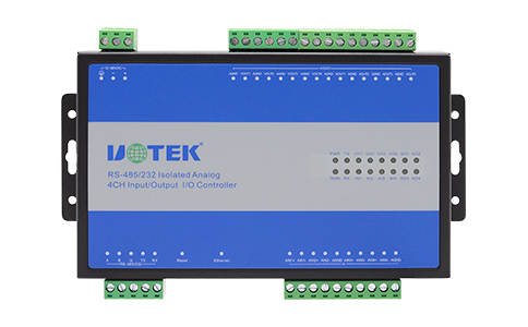 UT-56404 RS-485/232以太网隔离4通道模拟量输入/输出 I/O控制器