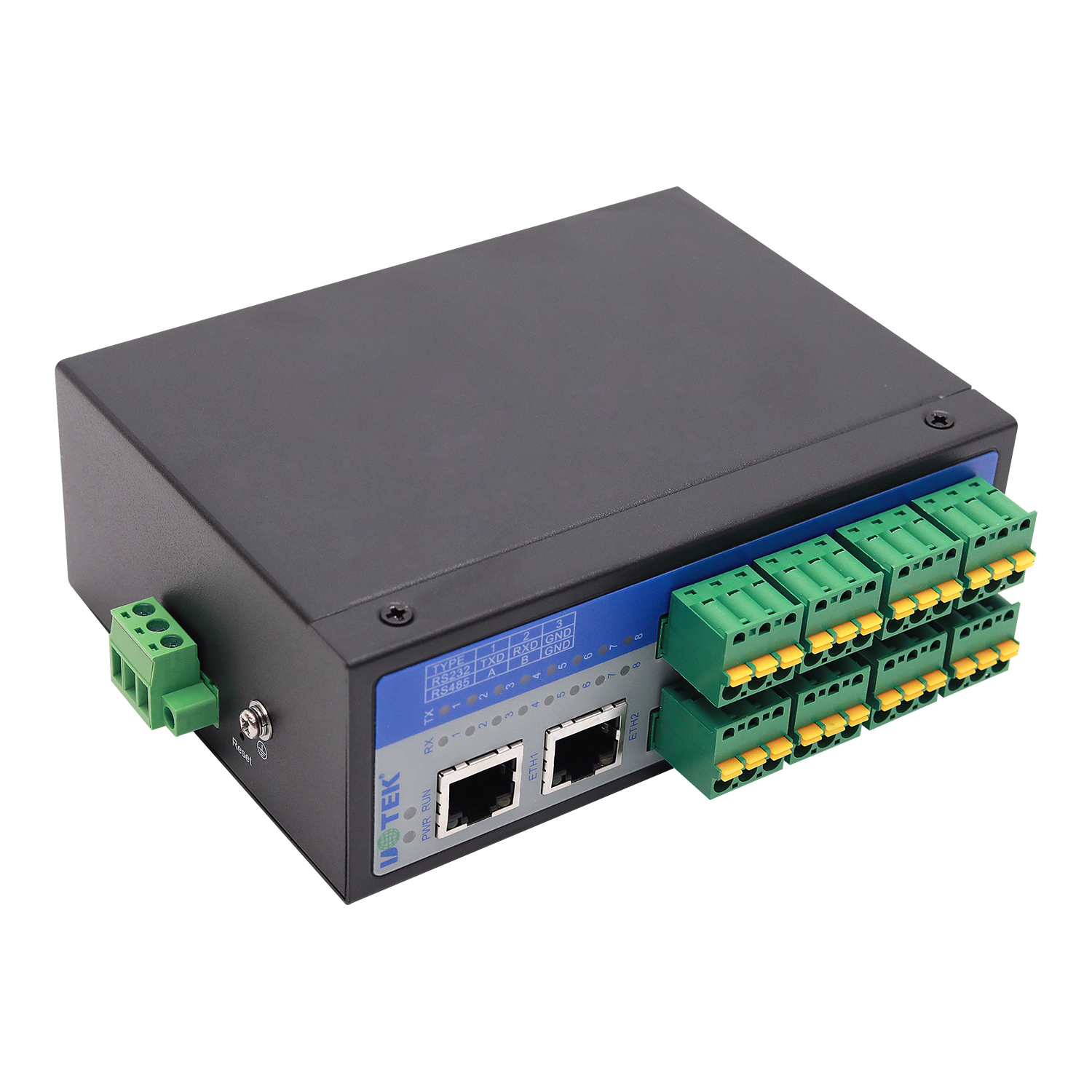 导轨式8口RS-232/485串口服务器