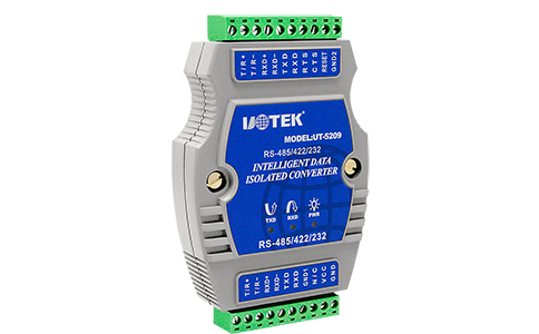 工业级可编址串口通讯协议转换器_UT-5209 可编址RS-232/485/422转RS-232/485/422转换器