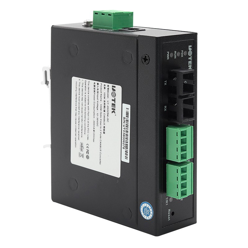 100M光纤转2路 CANBUS 转换器