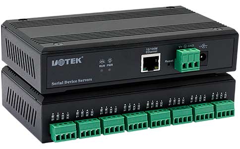 工业级串口转TCP/IP服务器_UT-6808MT-I 10/100M转8口RS-485/422隔离型串口服务器